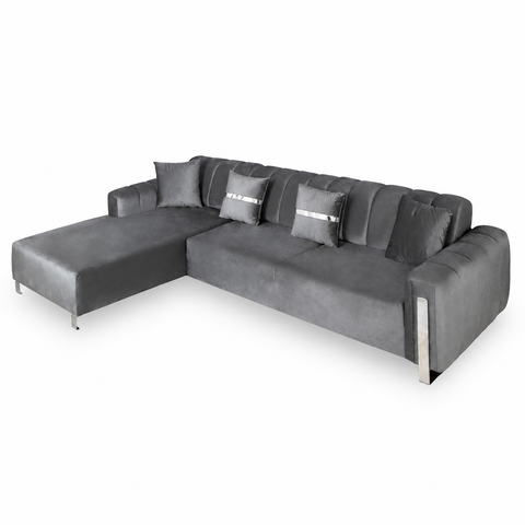 Coltar Florensa electric, gri cu argintiu 320 x 180 cm - sezlong stanga