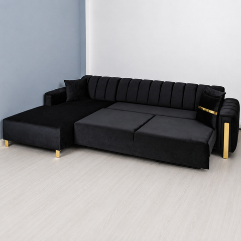 Coltar Florensa electric, negru cu auriu 320 x 180 cm