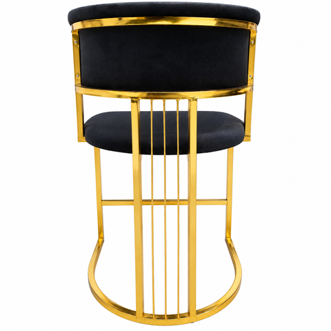 SCAUN BAR NORA - METAL AURIU , CATIFEA NEAGRA