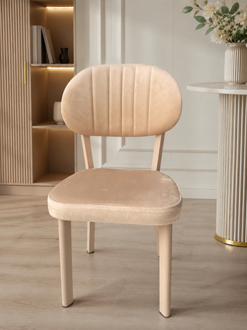 Scaun ELMA – Tapițerie Capucino, Picior Metalic