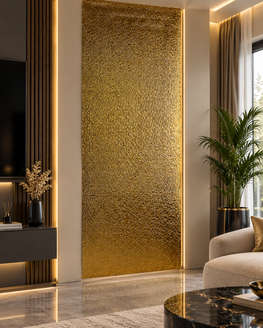 PANOU 3D AUTO-ADEZIV AURIU – 248 × 98 cm