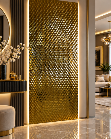 PANOU 3D AUTO-ADEZIV AURIU – 248 × 98 cm