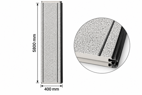 Panou sandwich decorativ 5800x400x16mm, ALB CU PICATELE