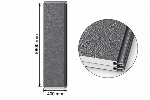 Panou sandwich decorativ 5800x400x16mm, ANTRACIT