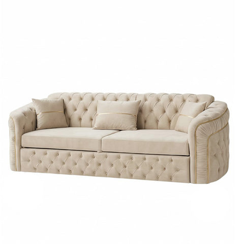 CANAPEA EXTENSIBILA PARIS II 3 LOCURI, BEJ CU AURIU