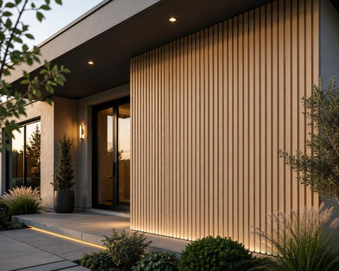 Panou WPC riflat bej, de exterior 2900*220*26mm