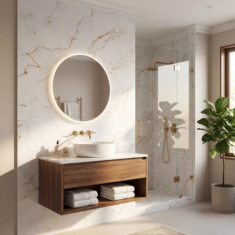 Panou PVC marble style ALB/AURIU - 2800x1220x3mm