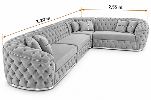 COLTAR EXTENSIBIL PARIS 320x255CM, FIX, GRI CU ARGINTIU