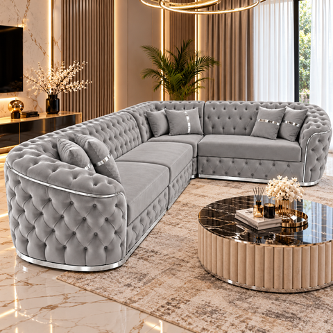 COLTAR EXTENSIBIL PARIS 320x255CM, FIX, GRI CU ARGINTIU