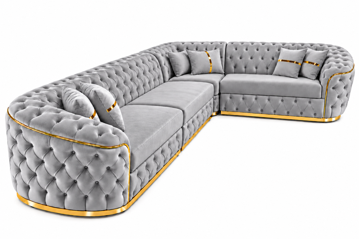 COLTAR EXTENSIBIL PARIS 320x255CM, FIX, GRI CU AURIU
