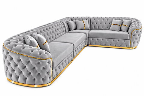 COLTAR EXTENSIBIL PARIS 320x255CM, FIX, GRI CU AURIU