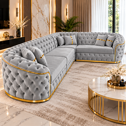 COLTAR EXTENSIBIL PARIS 320x255CM, FIX, GRI CU AURIU