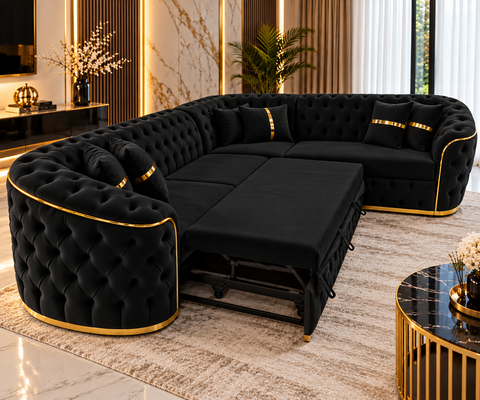 COLTAR EXTENSIBIL PARIS 320x255CM, FIX, NEGRU CU AURIU