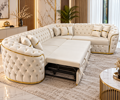 COLTAR EXTENSIBIL PARIS 320x255CM, FIX, BEJ CU AURIU