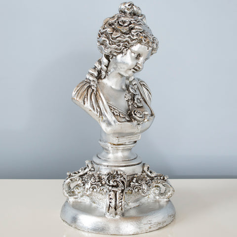 Statueta decorativa argintie 20x20x45cm