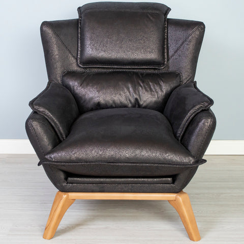 SET 3/1/1 CANAPEA LUXURY ELITE 3 LOCURI SI 2 FOTOLII, TAPITERIE NEAGRA