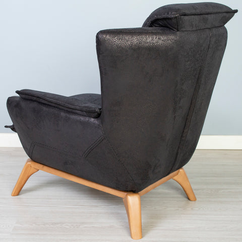 SET 3/1/1 CANAPEA LUXURY ELITE 3 LOCURI SI 2 FOTOLII, TAPITERIE NEAGRA
