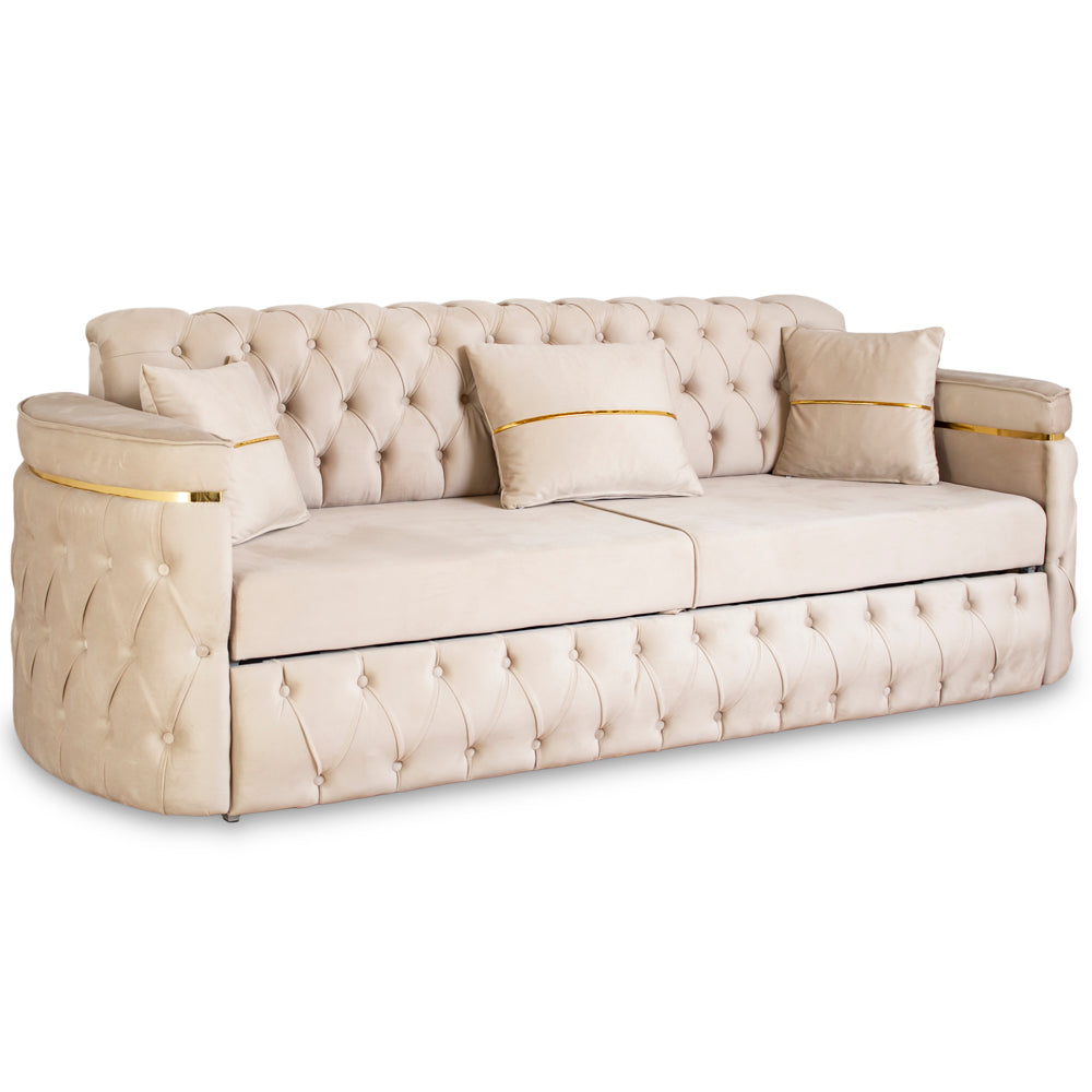 Canapea extensibila RIO LUX II 3 locuri, tapitata bej