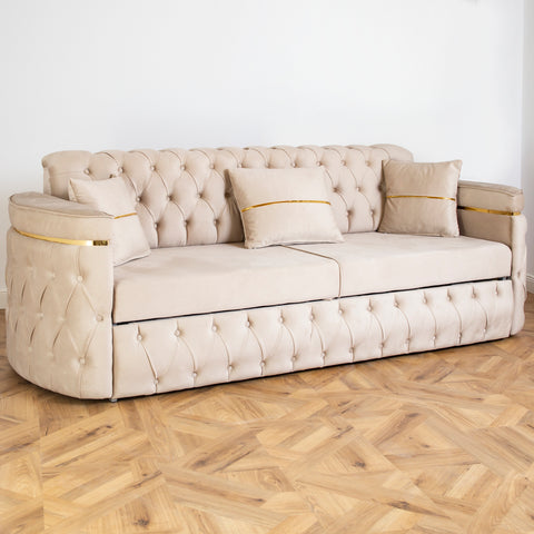 Canapea extensibila RIO LUX II 3 locuri, tapitata bej
