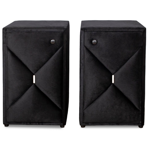 Set 2 noptiere tapitate K08, NEGRU
