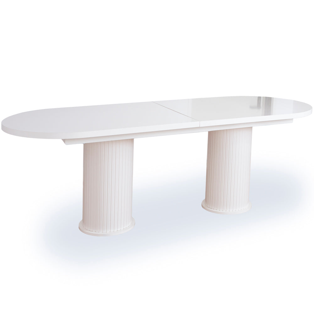Masa cu riflaje extensibila ovala 240/270x90 cm, ALBA