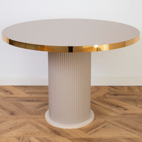 MASA CAPUCINO & AURIU, ROTUNDA CU RIFLAJE 105X105X75CM