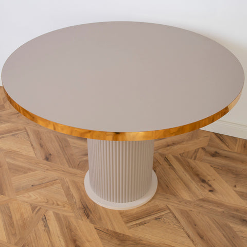 MASA CAPUCINO & AURIU, ROTUNDA CU RIFLAJE 105X105X75CM