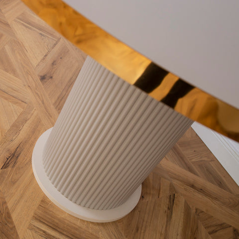 MASA CAPUCINO & AURIU, ROTUNDA CU RIFLAJE 105X105X75CM