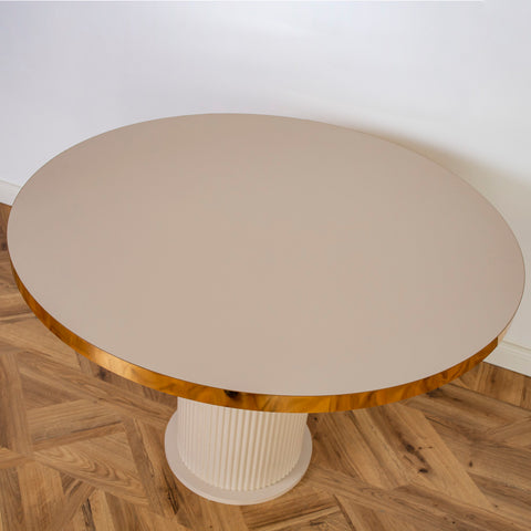 MASA BEJ & AURIU, ROTUNDA CU RIFLAJE 105X105X75CM