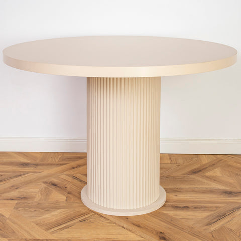 MASA BEJ, ROTUNDA CU RIFLAJE 105X105X75CM
