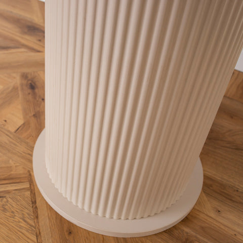 MASA BEJ, ROTUNDA CU RIFLAJE 105X105X75CM