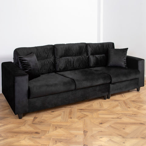Canapea extensibila Oscar 3 locuri, tapitata neagra