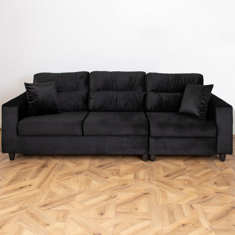 Canapea extensibila Oscar 3 locuri, tapitata neagra