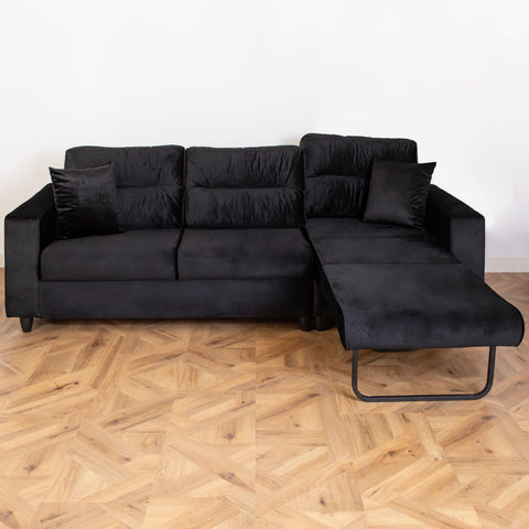 Canapea extensibila Oscar 3 locuri, tapitata neagra