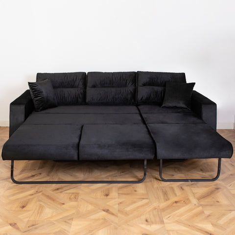 Canapea extensibila Oscar 3 locuri, tapitata neagra