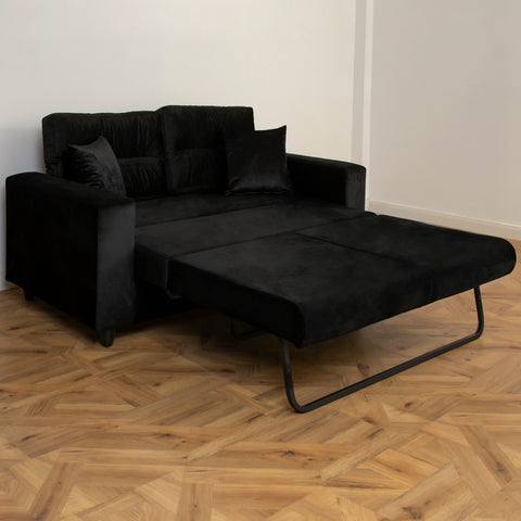 Canapea extensibila Oscar 2 locuri, tapitata neagra