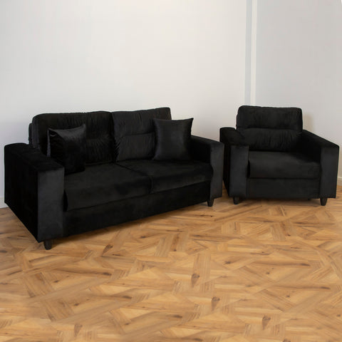 Canapea extensibila Oscar 2 locuri, tapitata neagra