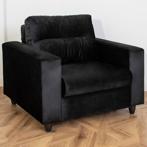 Fotoliu extensibil OSCAR, Tapiterie Catifea Neagra