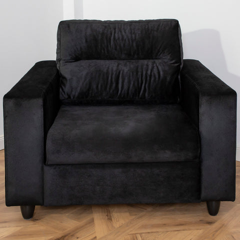 Fotoliu extensibil OSCAR, Tapiterie Catifea Neagra