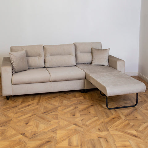 Canapea extensibila Oscar 3 locuri, tapitata capucino