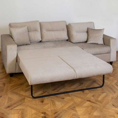 Canapea extensibila Oscar 3 locuri, tapitata capucino