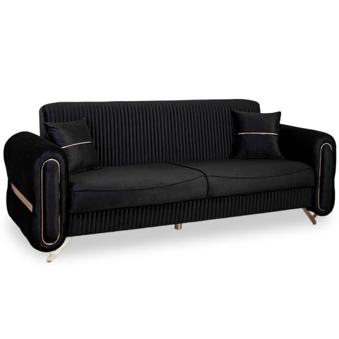 CANAPEA 3 LOCURI PALACE NEAGRA - EXTENSIBILA, CLICK CLACK