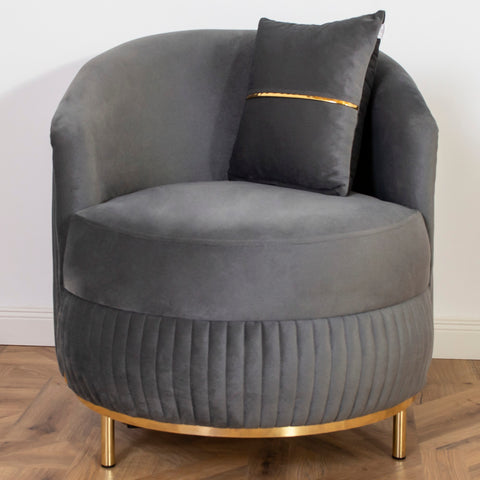 SET PALACE 3/1/1 - CANAPEA EXTENSIBILA + 2 FOTOLII, GRI INCHIS CU AURIU