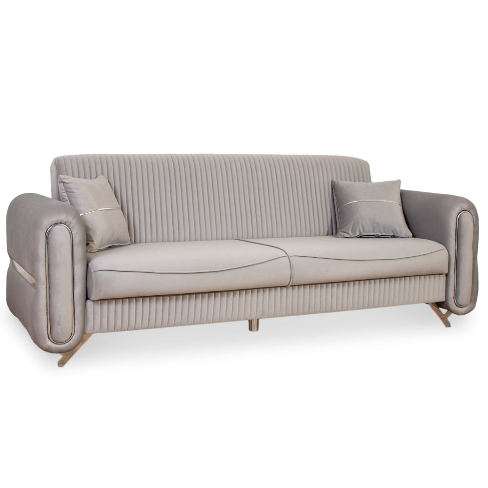 CANAPEA 3 LOCURI PALACE GRI - EXTENSIBILA, CLICK CLACK