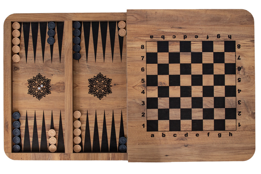 Masa de cafea + sah si table, 100x60x50cm - DCM950B – DecorClasic.ro