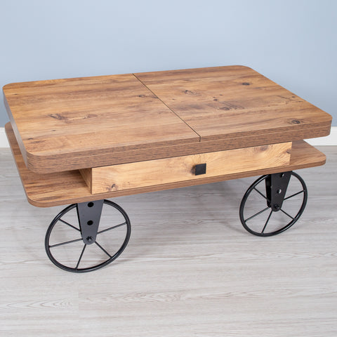 Masa de cafea + sah si table, 100x60x45cm , wood style