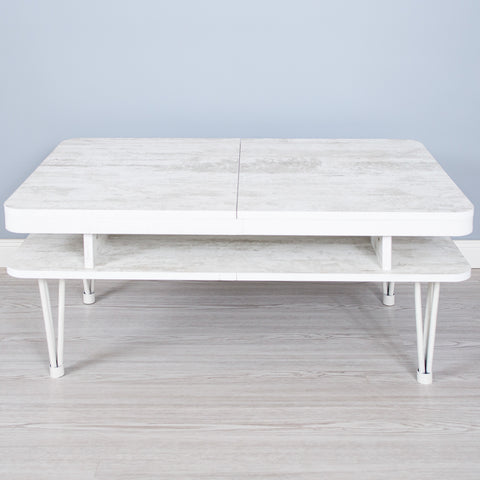 Masa de cafea + sah si table, 100x60x45cm , white antique