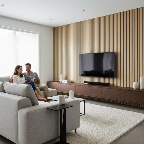 RIFLAJ TIP PANOU ACUSTIC CREM DIN MDF