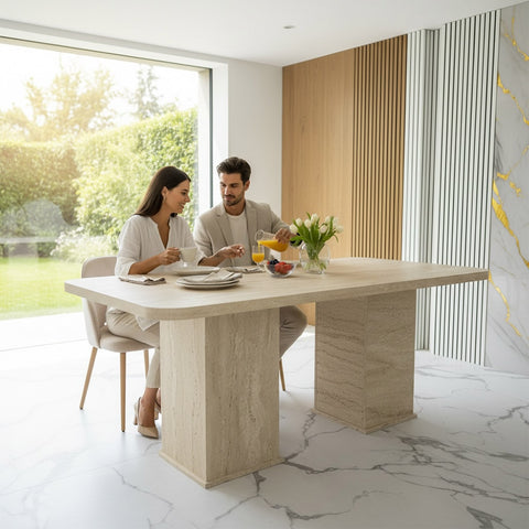 Masa dining ARIA 90x160 cm , BEJ TRAVERTIN