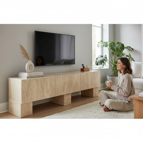 Comoda TV ARIA Bej travertin 160x37x50cm